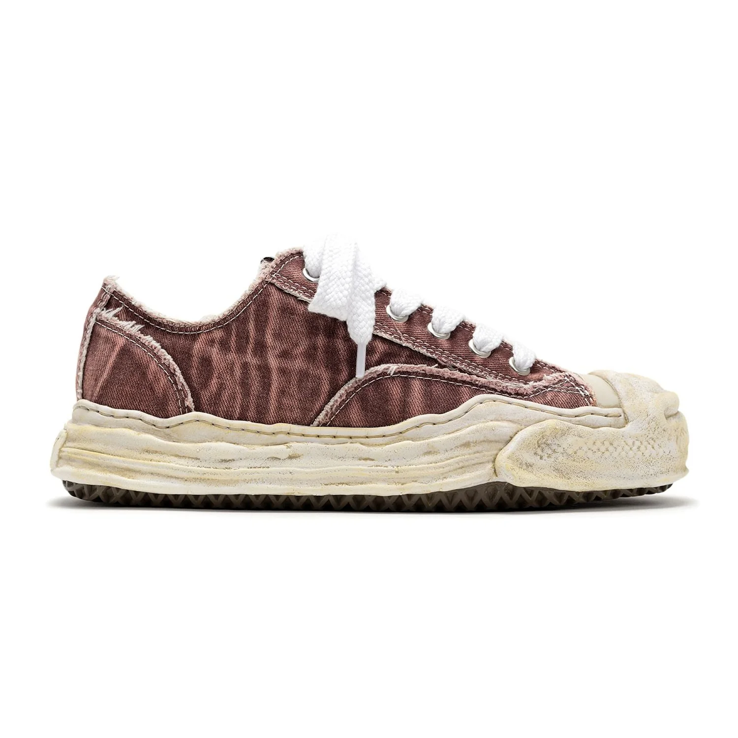 "HANK" OG Sole Bleach-Wash Denim Canvas Low-top Sneaker - Image 3